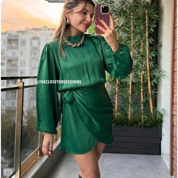 ZARA BLOGGER FAVE!!! Short Dress with Knot Detail NWT LAST ONE!!! - Picture 10 of 16